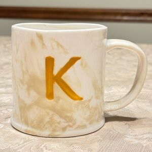 Anthropologie Marbled Letter "K" Monogram Initial Mug by Anthropologie
